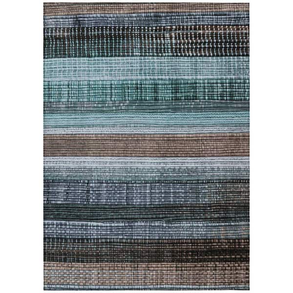 Chantille Machine Washable Indoor/Outdoor Abstract ACN1873 Teal 3 ft. x 4 ft. Area Rug