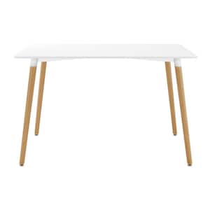 White Wood 29.5 in. 4 Legs Dining Table Seats 4)