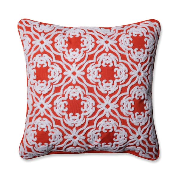 Pillow Perfect Orange Square Outdoor Square Throw Pillow