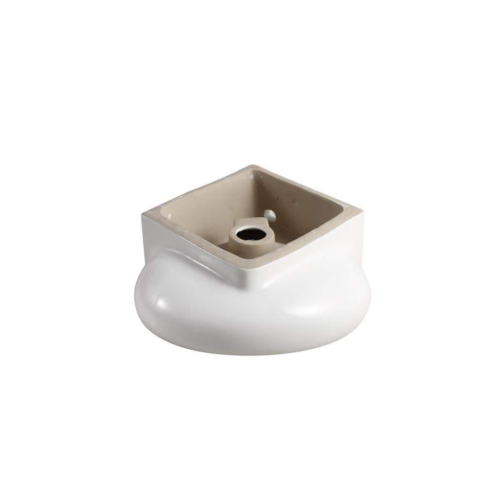 Compact White Ceramic Wall-Mount Corner Sink with Overflow