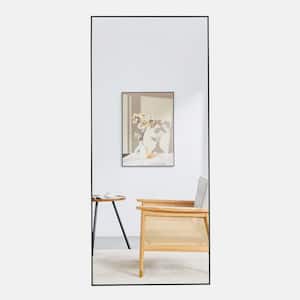 31.4 in. W x 71 in. H Rectangle Solid Wood Frame Black Mirror