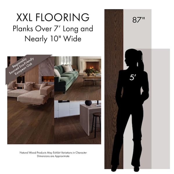 XXL Madison Point White Oak 5/8 in. T x 9.45 in. W Tongue and Groove Engineered Hardwood Flooring (34.10 sq.ft./case)