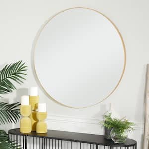 36 in. x 36 in. Round Framed Gold Wall Mirror with Thin Frame