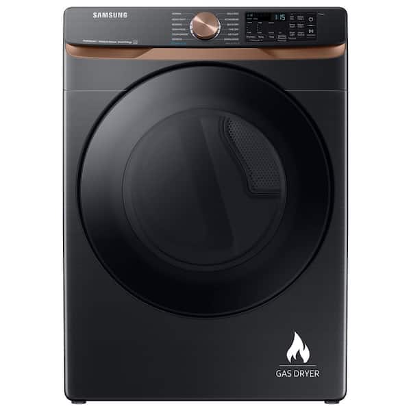 7.5 cu. ft. Smart Gas Dryer in Brushed Black with Steam Sanitize+ and Sensor Dry
