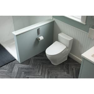 S550e Washlet Electric Heated Bidet Toilet Seat for Elongated Toilet with Contemporary Lid in Cotton White