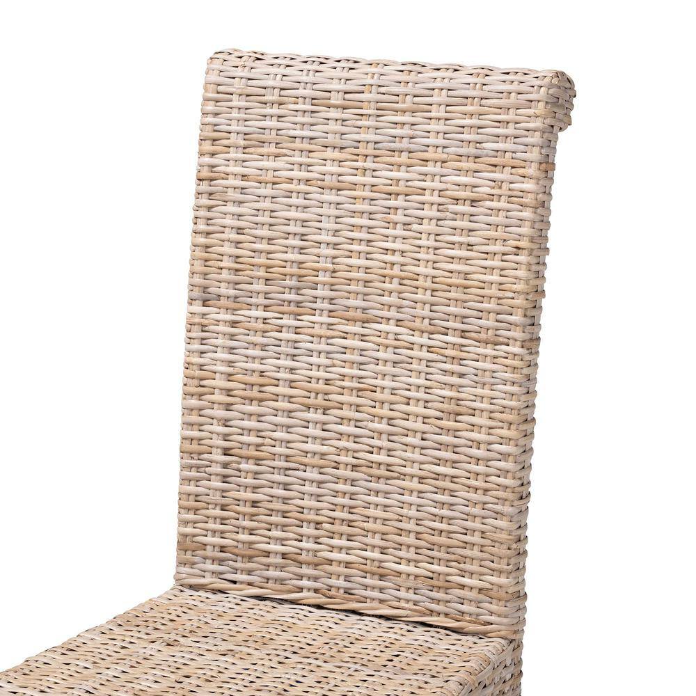 Santiago High Back Gray Cane and Wood Side Chair