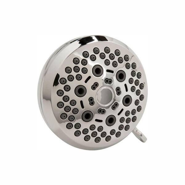 Glacier Bay 6-Spray 3.5 in. Single Wall Mount Fixed Adjustable Shower Head in Chrome