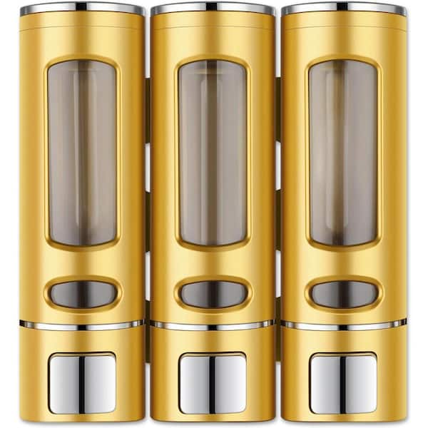 Dyiom 3-in-1 Shower soap Dispenser, Shampoo and Conditioner Dispenser, soap Separator Bathroom, Golden