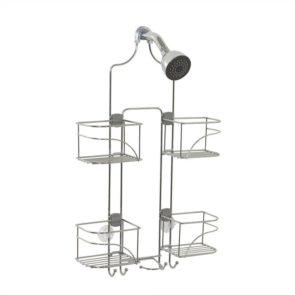 Better Homes & Gardens Expandable Steel over-the-Shower Caddy with 4  Shelves, Satin Nickel 