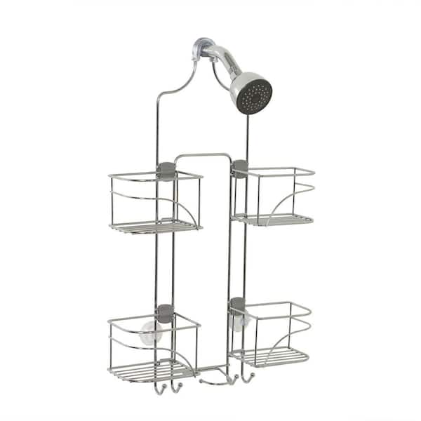 Zenna Home Over-The-Showerhead Caddy 2-Styles Expandable Hanging Shower Shelf 