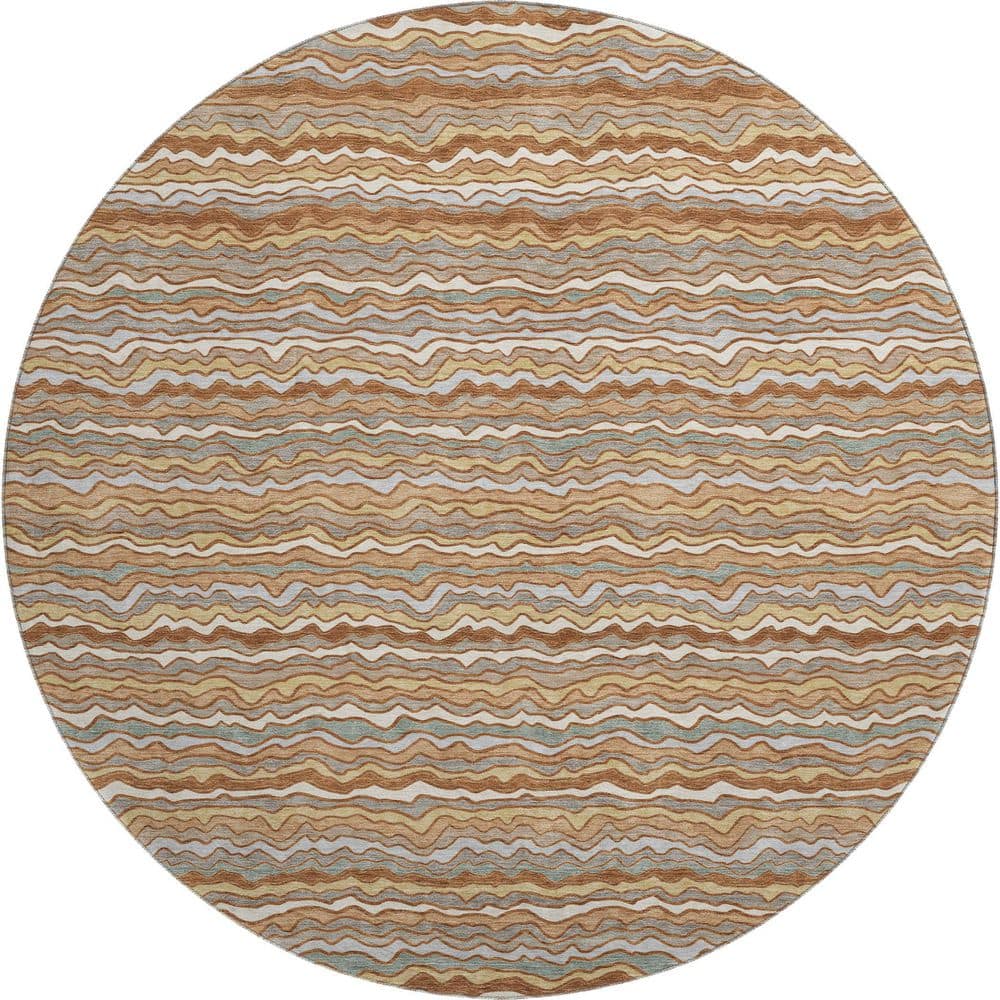 Mayfield Premium Machine Washable Abstract AMF2436 Paprika 8 ft. x 8 ft. Round Rug price history on PriceWatchPro