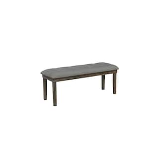 Ricky 48 in. Rectangle Gray Solid Wood Linen Fabric Bench