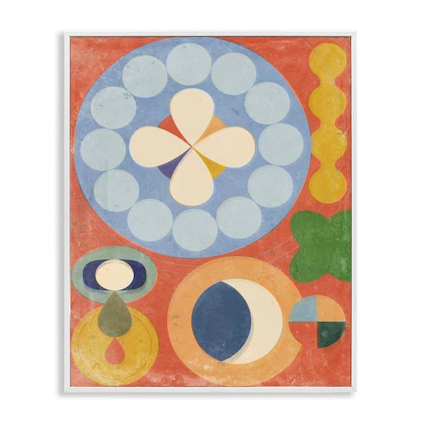 Stupell Industries Retro Symbolic Shapes by Victoria Barnes White Framed Abstract Giclee Art Print 14 in. x 11 in.