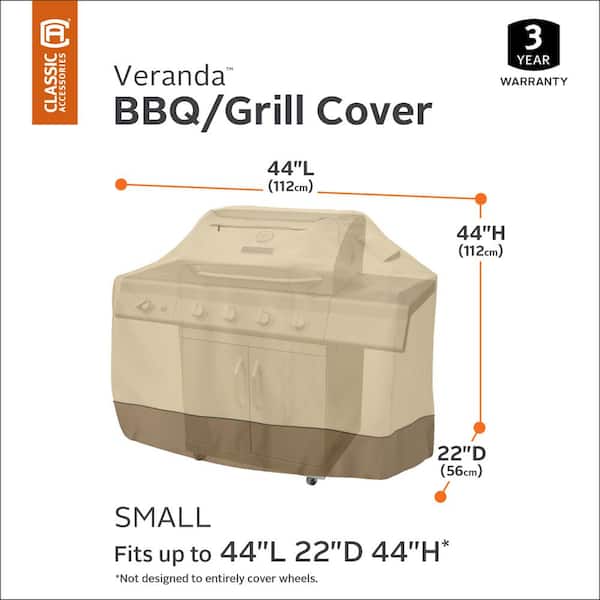 Veranda 44 in. L x 22 in. D x 44 in. H BBQ Grill Cover in Pebble