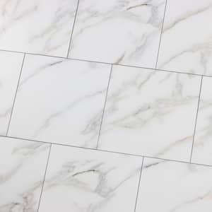 Tuscan Style Calacatta Gold Square 8 in. x 8 in. Marble Look Glass Wall Tile (16 sq. ft.)