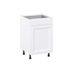 Mancos Bright White Shaker Assembled Base Kitchen Cabinet with a Drawer (21 in. W X 34.5 in. H X 24 in. D)