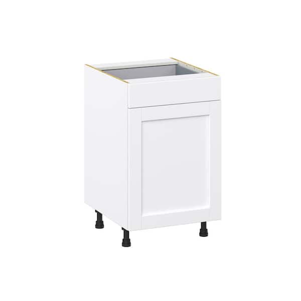 J COLLECTION Milton 21 in. W x 24 in. D x 34.5 in. H Assembled Shaker Base Kitchen Cabinet in Bright White with Drawers