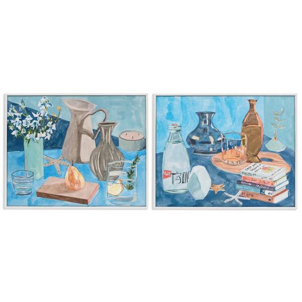 Stupell Industries Coastal Themed Still Lifes by Melissa Wang 2 Pieces White Framed Nature Giclee Art Print 24 in. x 30 in.
