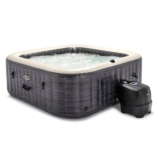 Intex PureSpa Plus Greystone 6-Person Inflatable Square Hot Tub Spa, 94 in. x 28 in.
