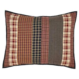 Beckham Rust Khaki Black Patchwork Cotton Standard Sham