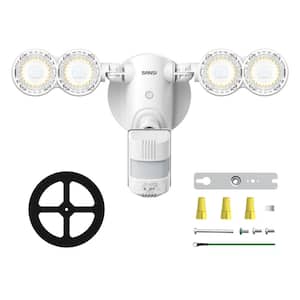 30-Watt 4000 Lumens 180-Degree White Motion Sensor Outdoor Integrated LED 5000K Waterproof Dusk to Dawn Flood Light