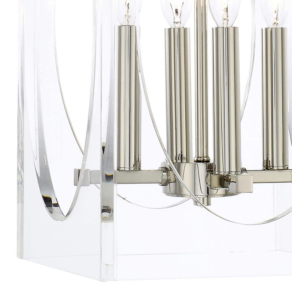 Polished Nickel Mini 4-Light Crystal Candle Chandelier