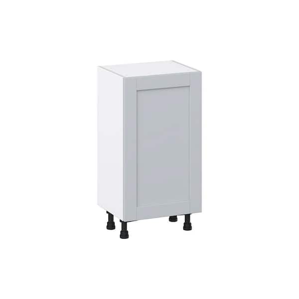 J COLLECTION Milton 18 in. W x 14 in. D x 34.5 in. H Assembled Shaker Base Kitchen Cabinet in Light Gray with 3 Inner Drawers