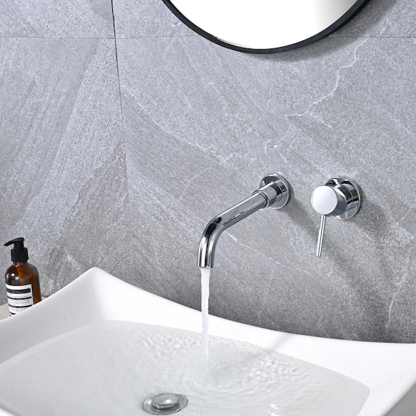 IVIGA Modern Single-Handle Wall Mounted Bathroom Faucet in Chrome
