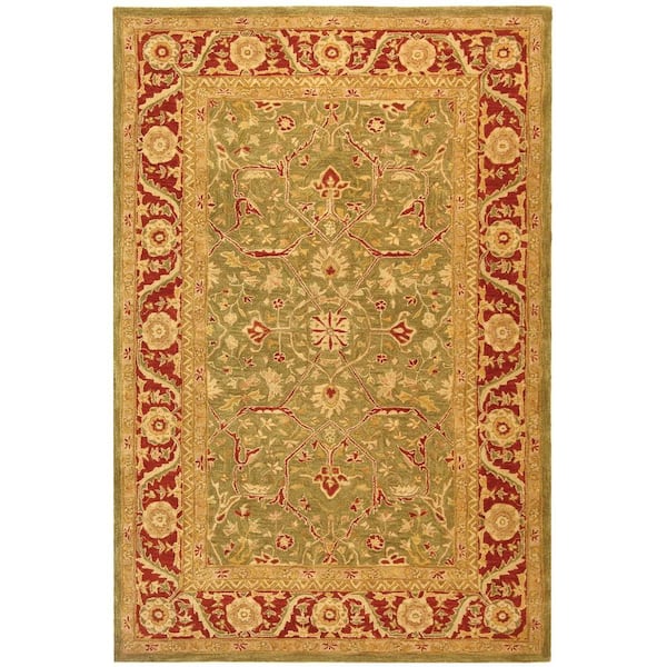 Safavieh Anatolia Green/Red 5 ft. x 8 ft. Border Area Rug