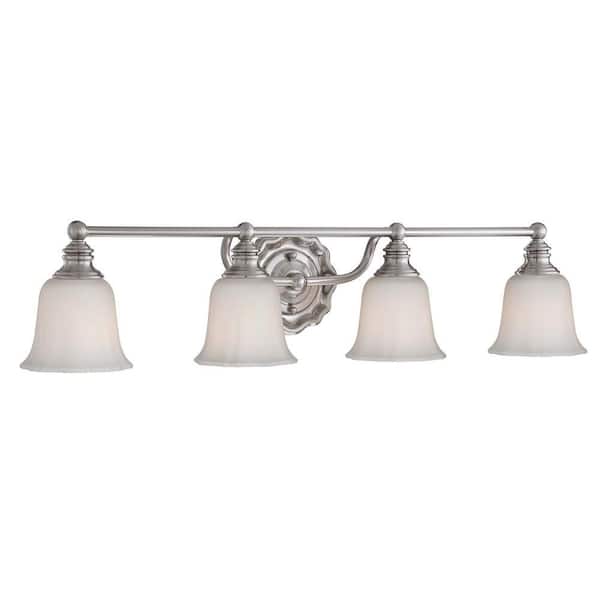 Home Decorators Collection Lamport 4-Light Brushed Nickel Bath Light