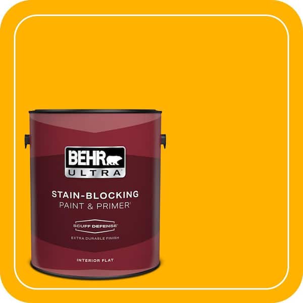 BEHR ULTRA 1 gal. #310B-7 Saffron Thread Extra Durable Flat Interior ...
