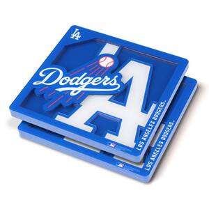 MLB Los Angeles Dodgers 3D Logo 2-Piece Assorted Colors Acrylic Coasters
