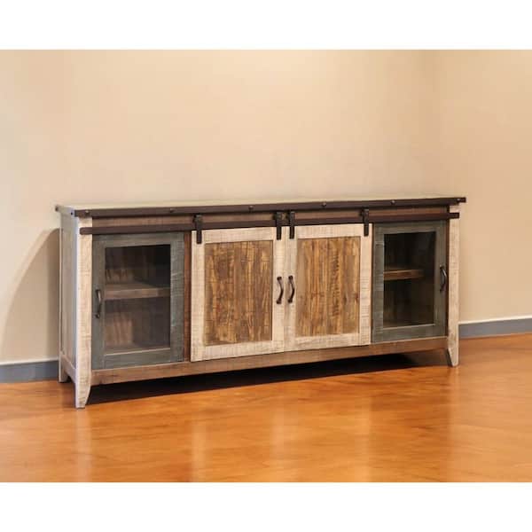 Brown TV Stand Fits TV's up to 78 in. with Shelves;Cabinet;Storage