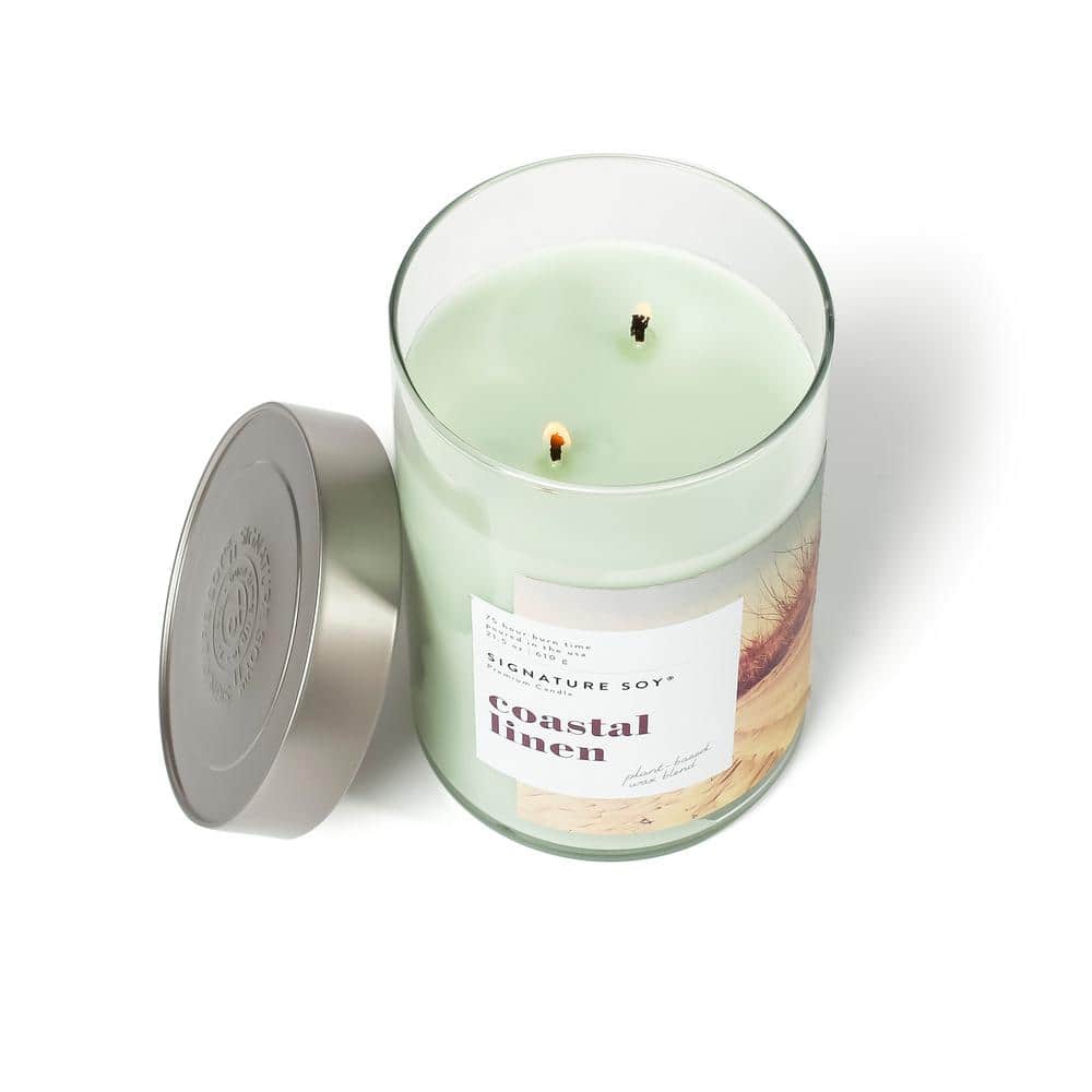 White Lavender Coastal Linen Scented Soy Jar Candle