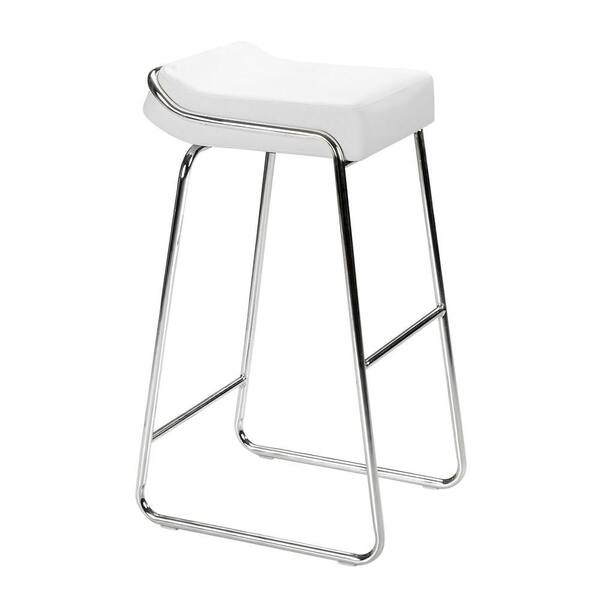 ZUO Wedge 33 in. Chrome Cushioned Bar Stool (Set of 2)