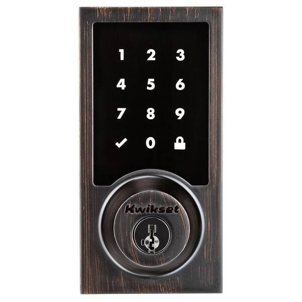 SmartCode 915 Contemporary Venetian Bronze Electronic Deadbolt with San Clemente Handle Set and Halifax Interior Lever