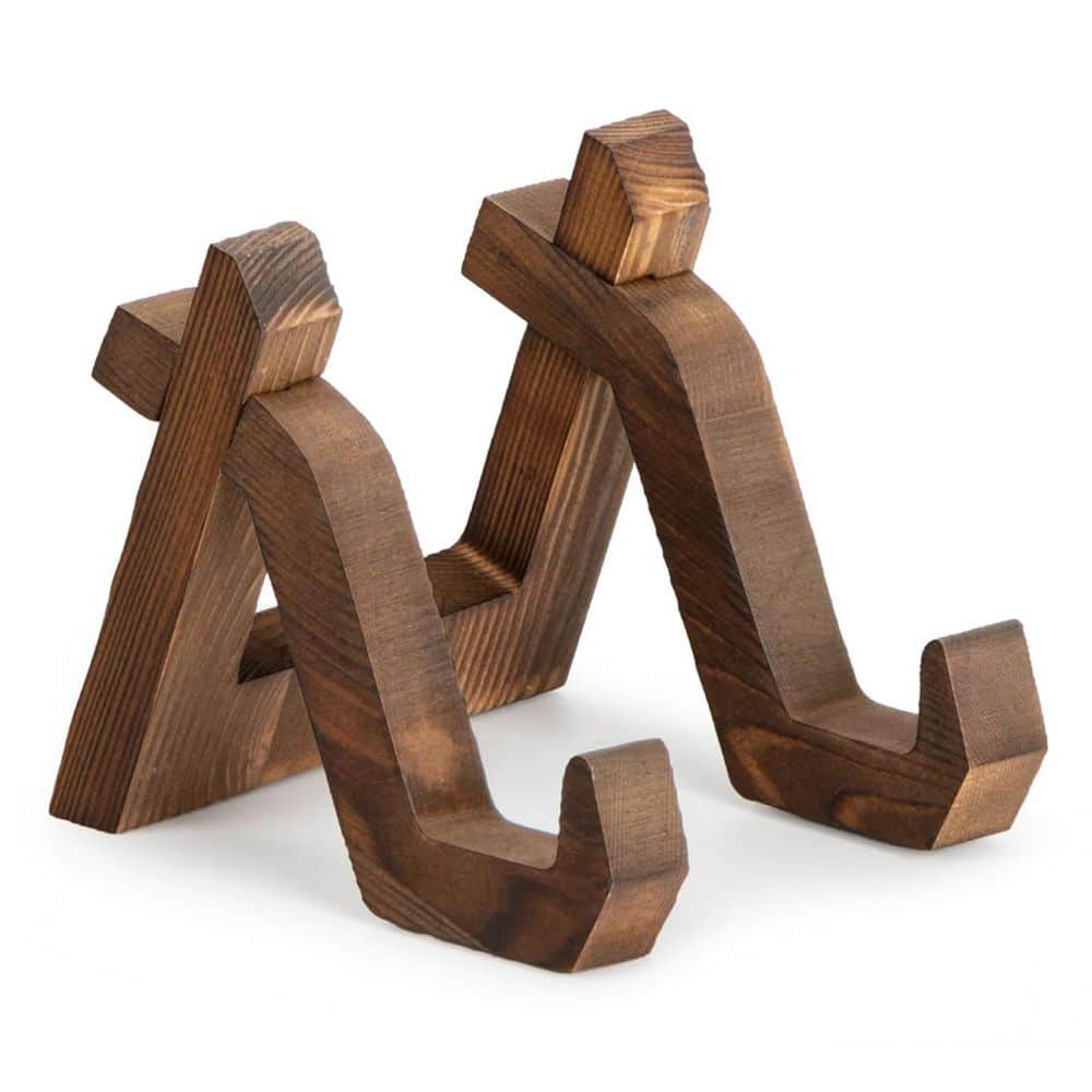 Plate Display Stand 4 in. Wood Picture Frame Dish Holder for Photo