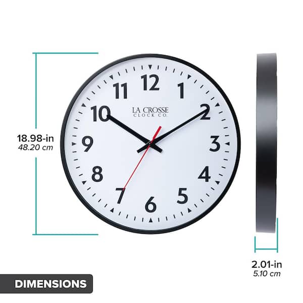 La Crosse Clock 19 in. Commercial Silent Quartz Analog Wall Clock