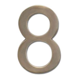 5 in. Antique Brass Floating House Number 8