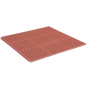 Kitchen Performa Red GreaseProof 3 Ft. x 3 Ft. Commercial Floor Mat