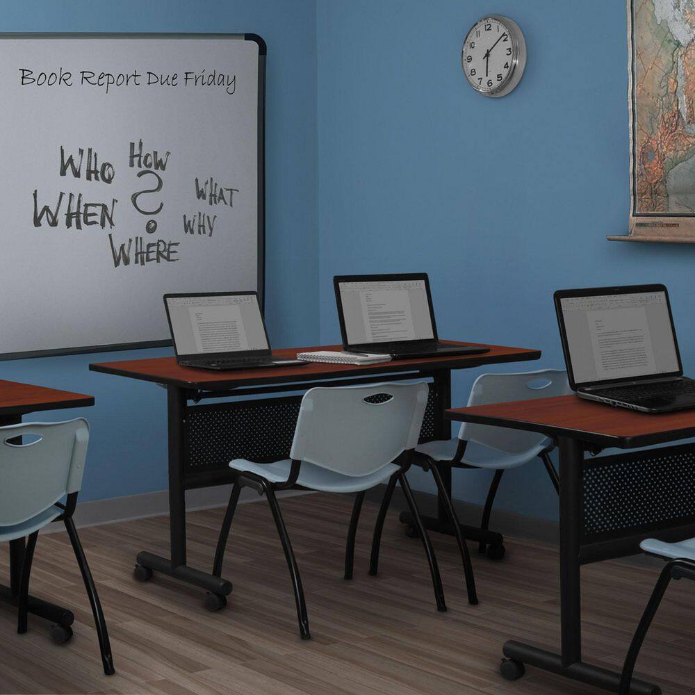Kobe 72 in. x 30 in. Cherry Flip-Top Training Nesting Table with Modesty Panel Desk price history on PriceWatchPro