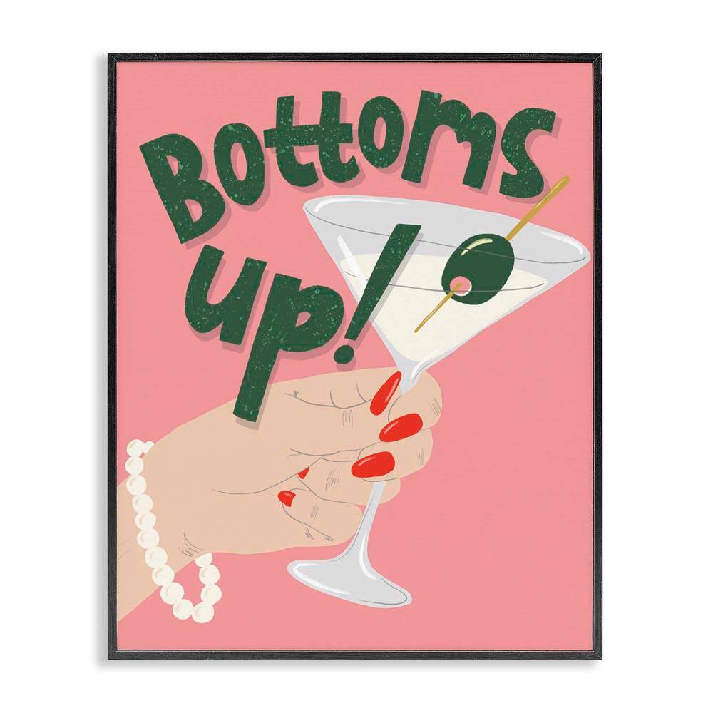Bottoms Up with Martini by Kristina Hultkrantz Black Framed Food Giclee Art Print 20 in. x 16 in. price history on PriceWatchPro