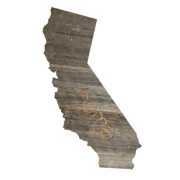 BarnwoodUSA Large Rustic Farmhouse California Home State Reclaimed Wood Wall Art