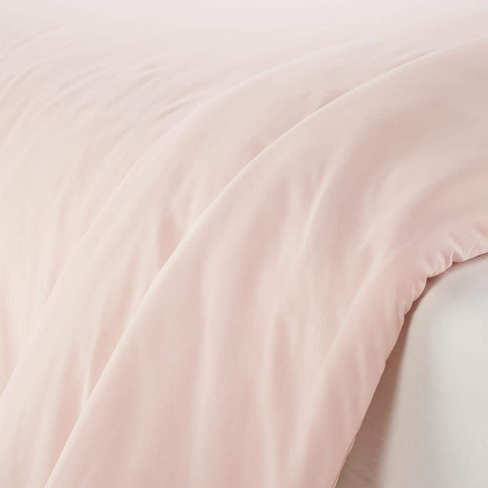 Blush Pink Microfiber Twin/Twin XL Duvet Cover Set