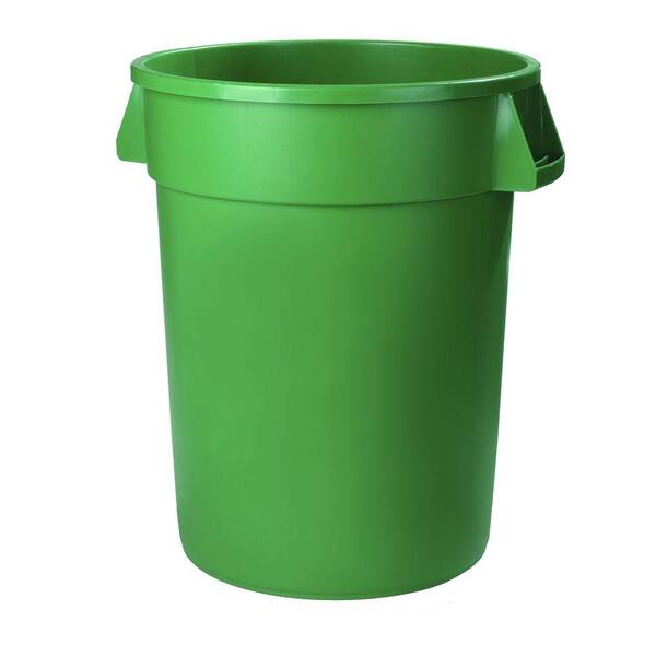 Carlisle Bronco 55 Gal. Green Round Trash Can (2-Pack)