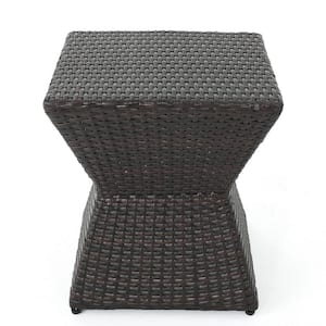 Square Faux Rattan Outdoor Side Table