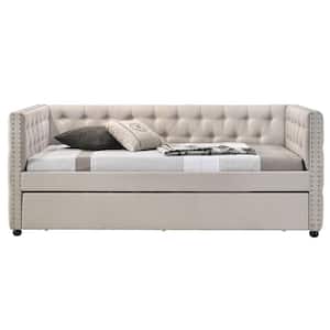 Romona Beige Full Trundle Daybed