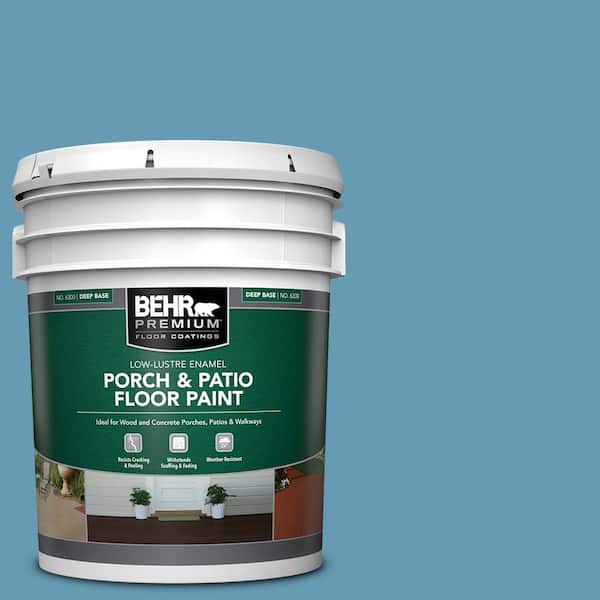 5 gal. #S490-4 Yacht Blue Low-Lustre Enamel Interior/Exterior Porch and Patio Floor Paint