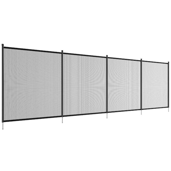 SKYSHALO Pool Fence, 4 x 12 ft. Pool Fences for Inground Pools, Removable Child Safety Pool Fencing, 340gms Teslin PVC Pool Fence