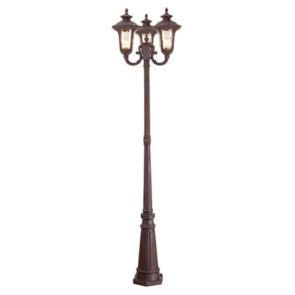 Whitingham 3-Light Imperial Bronze Cast Aluminum Hardwired Outdoor Waterproof Post Light Set With No Bulbs Included